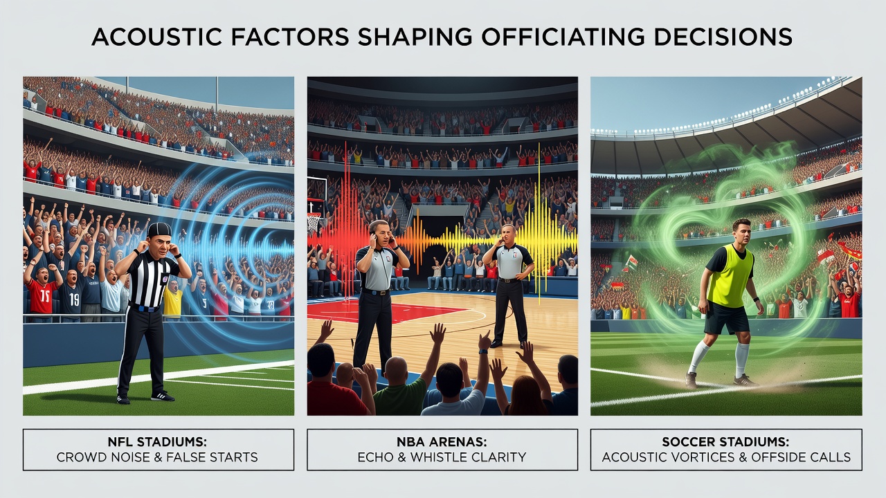 NBA arena crowd noise surrounding officials during a fast-paced game sequence