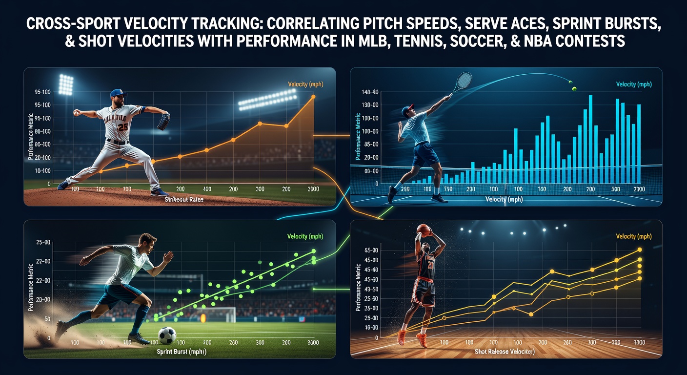 Velocity tracking systems monitoring pitch speeds in MLB games and serve velocities during professional tennis matches
