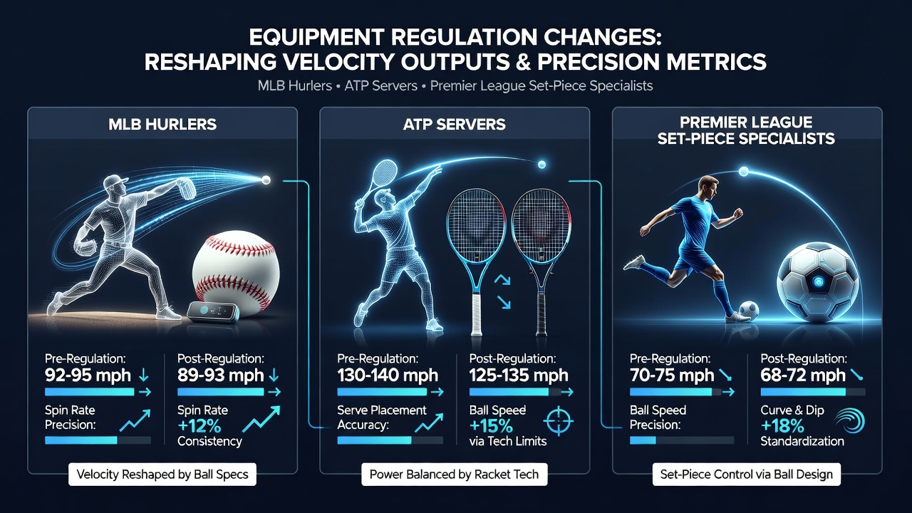 Equipment regulation adjustments affecting baseballs, tennis balls, and soccer balls in professional leagues