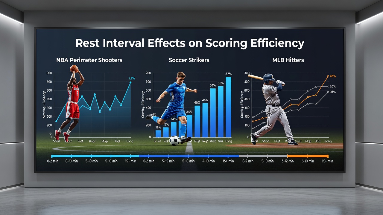 Soccer striker and MLB batter performance graphs tied to rest duration in packed schedules
