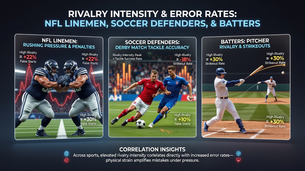 Soccer defender and baseball catcher shown side by side during intense conference play